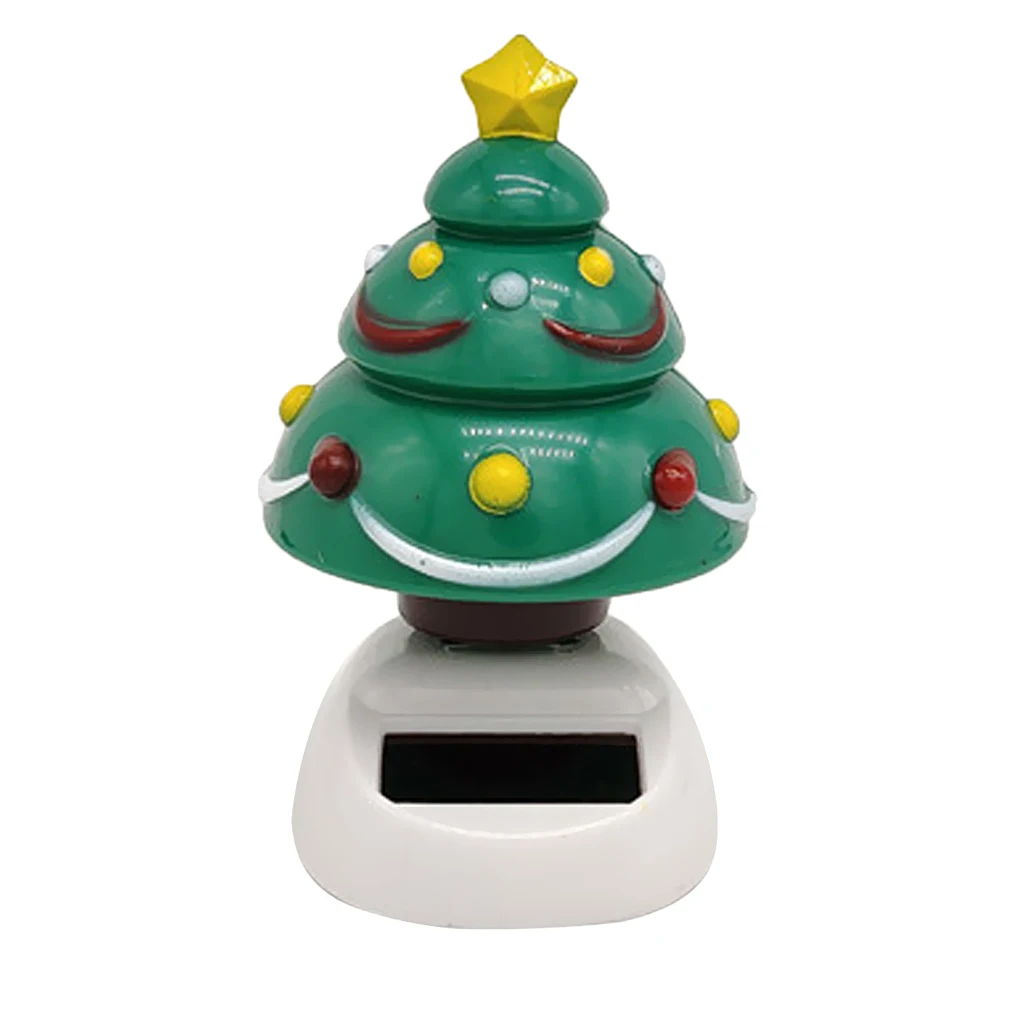 Solar Powered Dancer Toy Bobbing Christmas Tree Car Auto Home Decoration