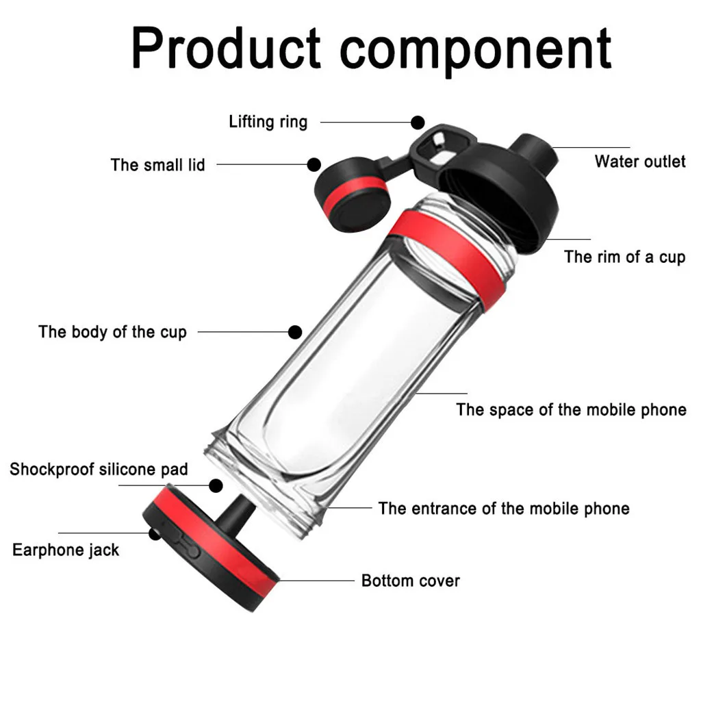 Пластиковая чашка для воды Черная технология портативный маленький для мобильного телефона скрытая чашка 400 мл черная технология портативная пластиковая чашка A1