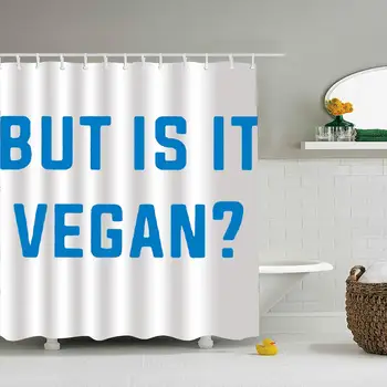 

Shower Curtain But is It Vegan with Hooks for Bathroom