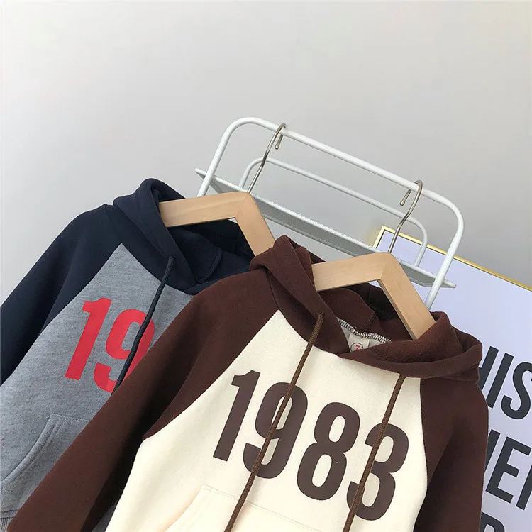Весенняя Толстовка для девочек 1983 г., рубашка с капюшоном и длинными рукавами с принтом для детей, Футболки унисекс для мальчиков и девочек модная одежда