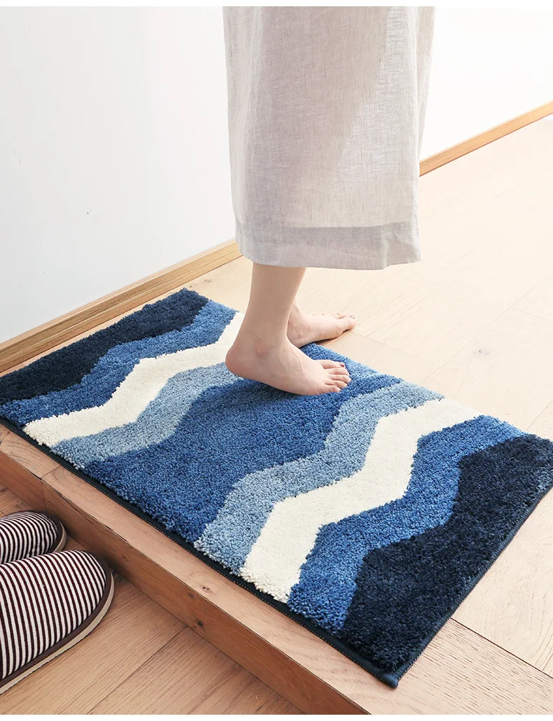 Противоскользящий дверной коврик волнистые флокированные напольные коврики коврик для двери домашние кухонные коврики напольные коврики татами Tapete
