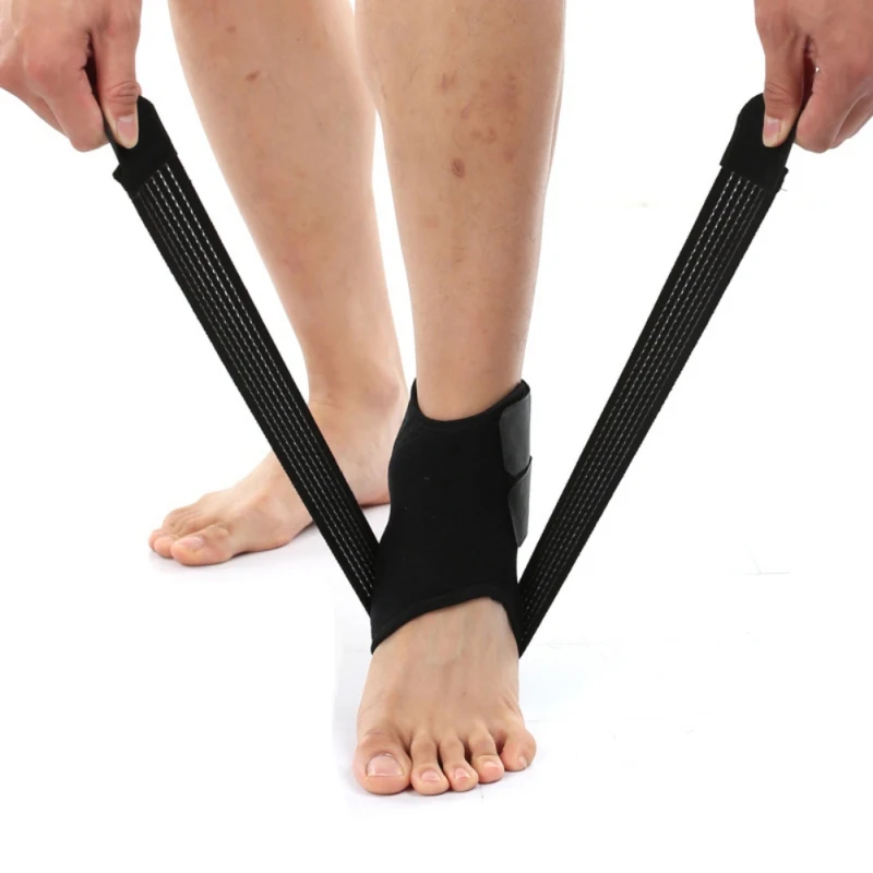 Черный New Adjustable Pressurize Ankle Support Brace Sports Basketball Ankle Sleeves Protector Compression Ankle Wrap Stabilizer - Цвет: Черный