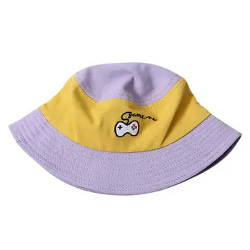 

Baby Boys Girls Sun Hats Splicing Basin Caps Children's Basin Cartoon Flat Fisherman Kids Cute Breathable Hat Sun Protection