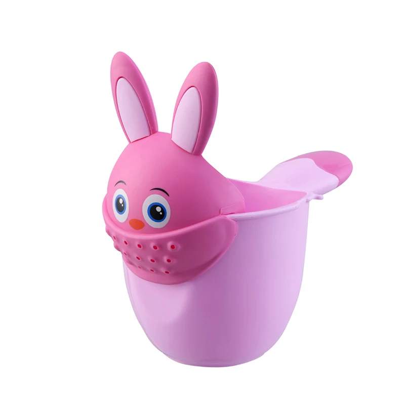 Pink Rabbit Детская чашка для ванны, чашка для шампуня для малышей, мультяшный Бегемот, для детей, для купания, Bailer, ложки для душа, для детей, для мытья волос, чашка для детей, инструмент для ванны - Цвет: Pink Rabbit