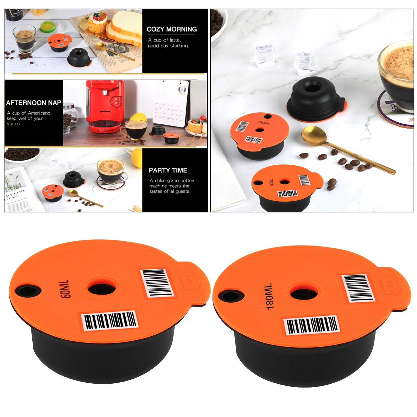 Refillable Plastic Coffee Capsule for Bosch Tassimo Coffee Machine