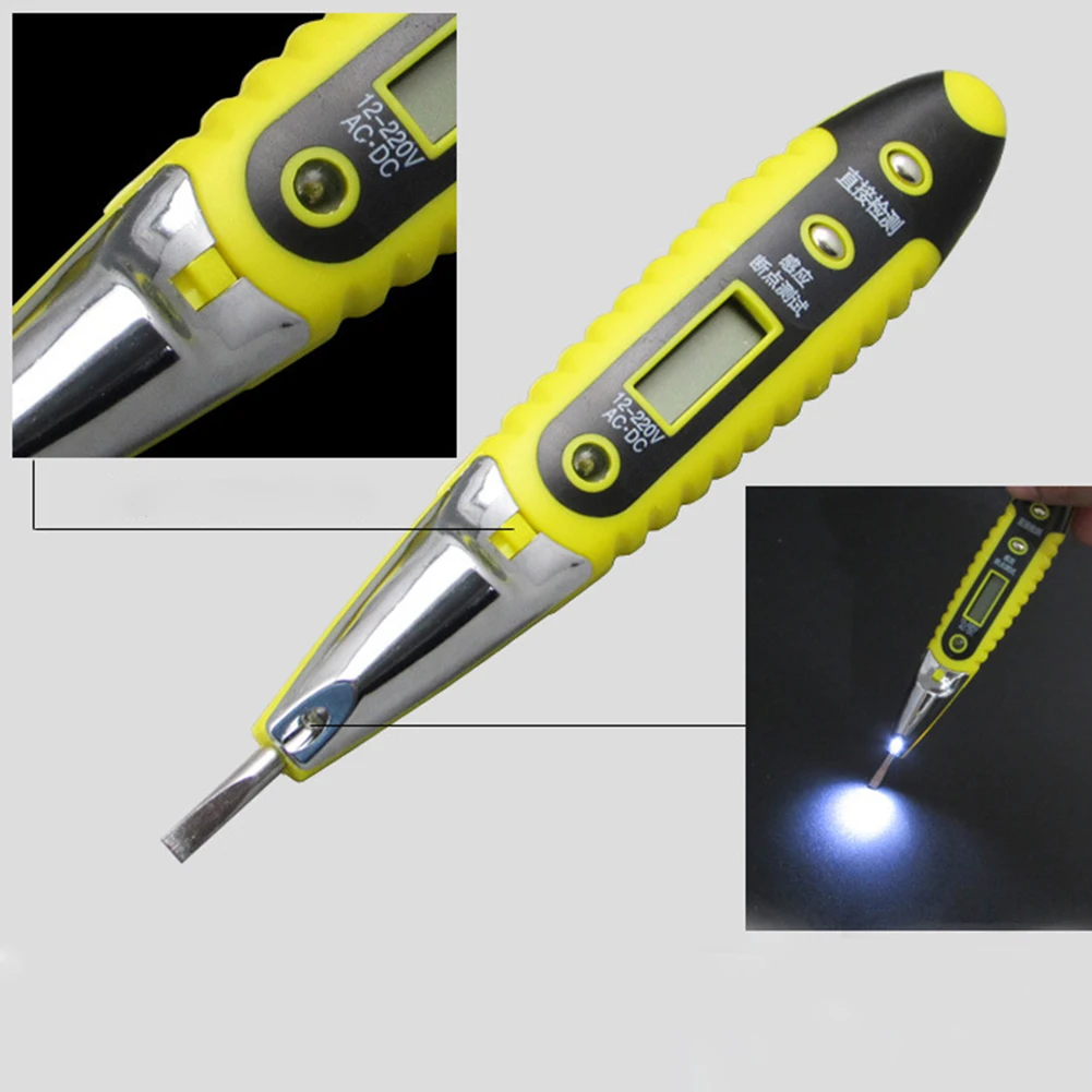 AC12~ 220V Многофункциональный неэлектрический Тестер Напряжения Ручка цифровой дисплей детектор Тест er