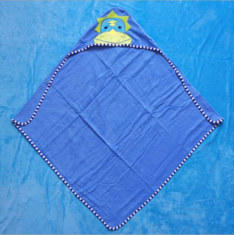 90x90 см, банный халат для малышей, хлопок, впитывающее полотенце для ванной, без катышков, с шапочкой, плащ для малышей, накидка, T810 - Цвет: blue elephant