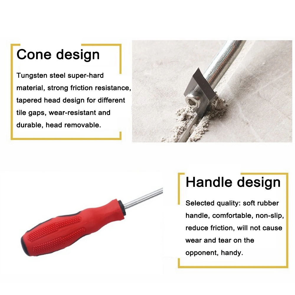 Ceramic Tile Gap Drill Bit Alloy Tungsten Steel for Tile Grout Wall Seam Cleaning Tools Construction Tool with 2/3 Blades