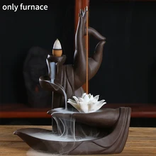 Задняя ароматерапия ручной работы домашний декор тарелка-кадило гостиная фиолетовая глина ретро Будда ручной ладан горелка