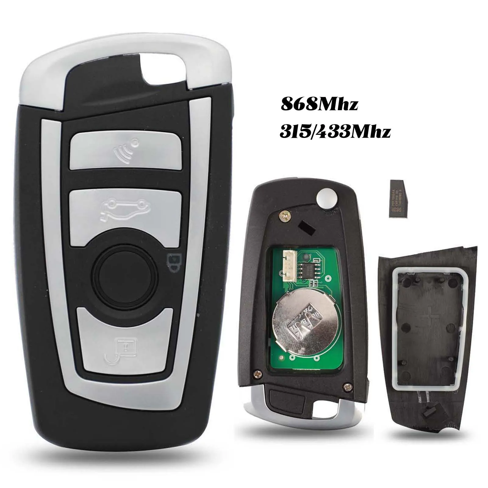 315Mhz Uncut Blade Car Remote Smart Key Alarm Keyless Fob Shell Case Con Chip Per Bmw 1 3 5 7 Serie Fem System Auto Vehichle