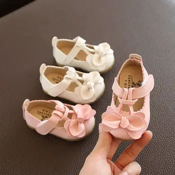 

Shoes Spring and Autumn 1 2 Years Old Girls Baby Walkers Leather Hook & Loop Rubber Floral Flower Toddler Soft Bottom
