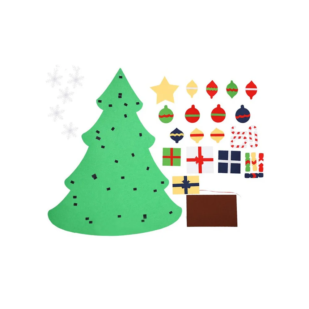 Рождественские украшения для дома DIY трехмерная фетровая ткань Рождественская елка декоративное украшение подарок Deco Noel Bois Прямая поставка