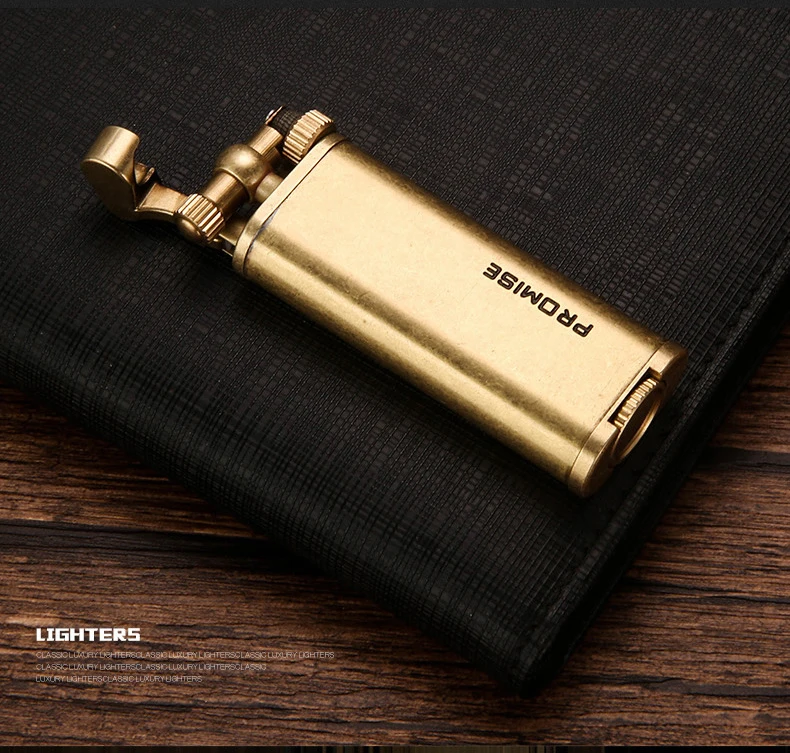 Бензиновая Зажигалка Promise flame винтажная масляная из латуни|Аксессуары для
