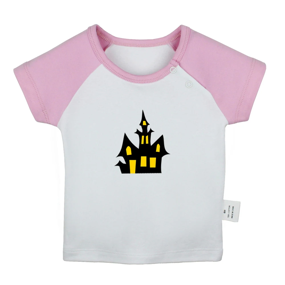 JcBabyYCP1149D Cartoon Flying Witch halloween Trick Or Treat Pumpkin halloween Castle Newborn Baby T-shirts Toddler Graphic Short sleeve Tee - Цвет: JcBabyYCP1149D