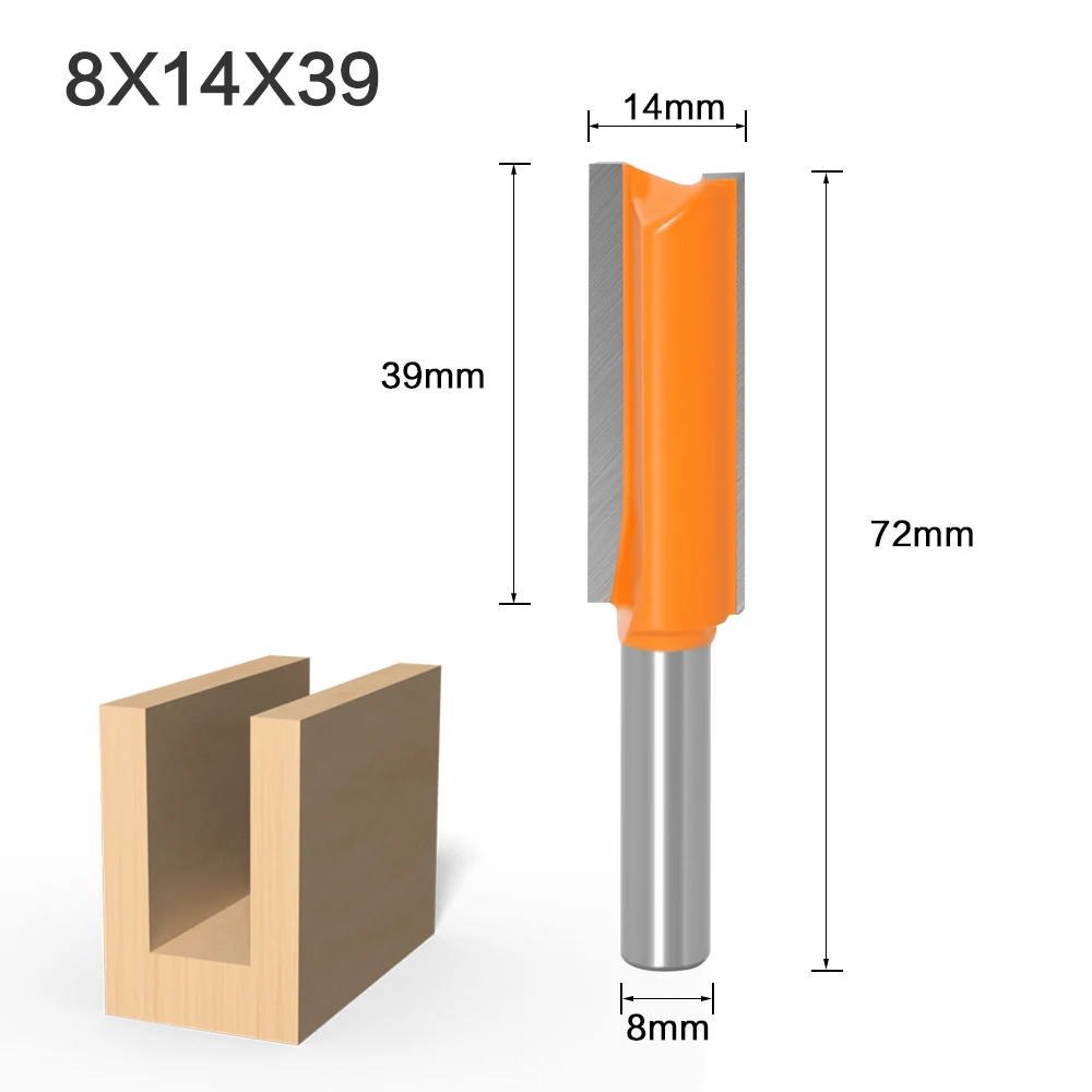 8mm Shank Tungsten Carbide Double Flute Woodworking Router Bit