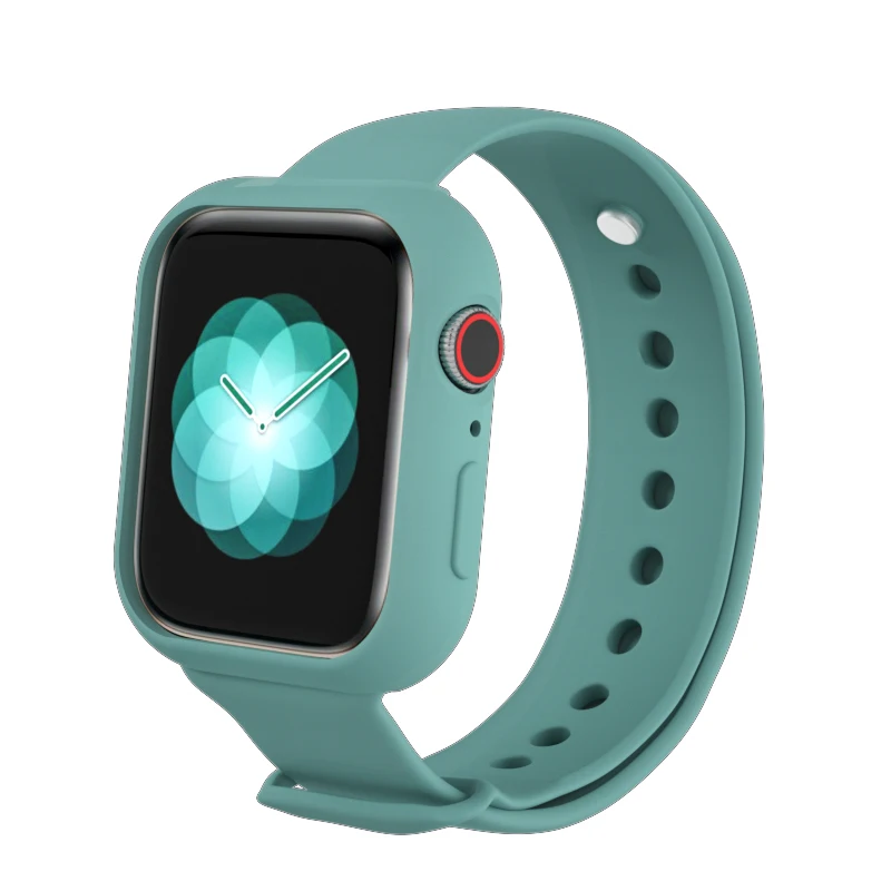 

Soft Silicone strap case for apple watch series 5 4 colorful protective case for iWatch 40mm 44mm watchband frame