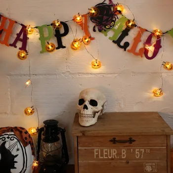

Halloween Pumpkin LED Light String PVC Orange 3M 30 Patio Lights Home Party Decoration Holiday String Light Halloween Lights