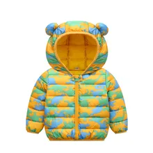 Winter Warm Jacket for Baby Girl and Boy Cotton High Quality Dinosaur Thick Hooded Sweatshirt Girls Outwear Kids Birthday Gift