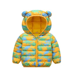 Sweat à capuche en coton pour bébé fille et garçon, veste chaude d'hiver, dinosaure épais de haute qualité, vêtements d'extérieur, cadeau d'anniversaire pour enfants 