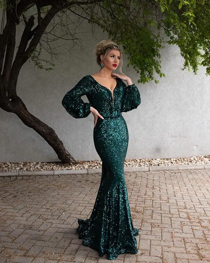 Elegant Emerald Green Mermaid Evening 