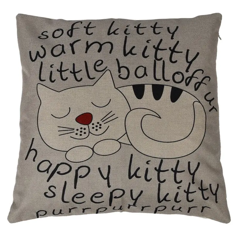 Чехол для подушки с кошкой дивана поясная наволочка домашний декор новый
