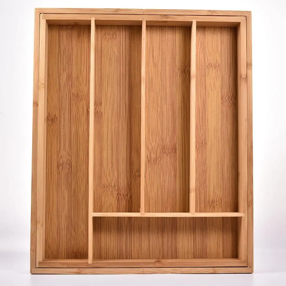 

New 5/6 Grid Bamboo Expandable Cutlery Storage Box Tray Drawer Organizer Kitchen Tableware Jewellery Tools Storage Box