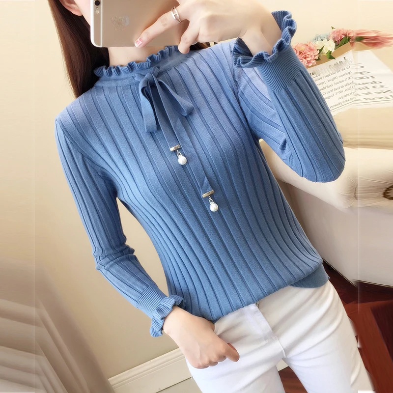 

Turtleneck Ruched Women Sweater High Elastic Solid 2019 Fall Winter Fashion short Sweater Women Slim Sexy Knitted Pullovers