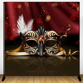 

Masquerade Photography Backdrop Retro Black and Gold Mask Background Attractive Mask Party Photo Backdrops for Birthday Party