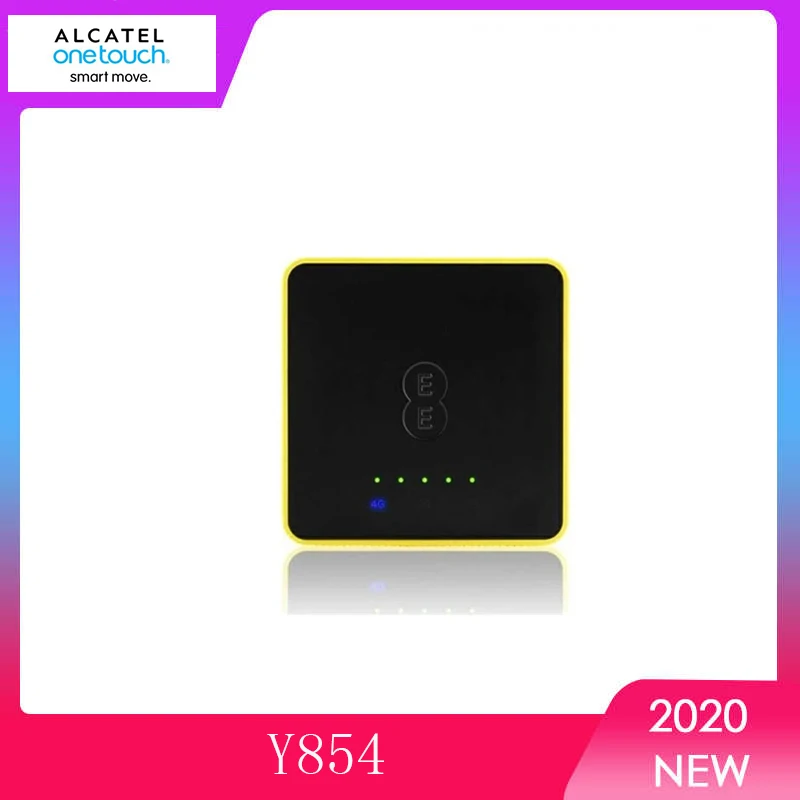 Разблокированный 4G модем EE Alcatel Y854 Мобильный широкополосный WiFi черный/желтый