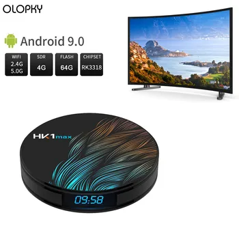 

Smart TV BOX HK1 MAX 4G 64G Android 9.0 Mini Smart TV Box 2.4G/5G Wifi RK3318 Quad-Core BT 4.0 Set Top Box Media Player HK1MAX