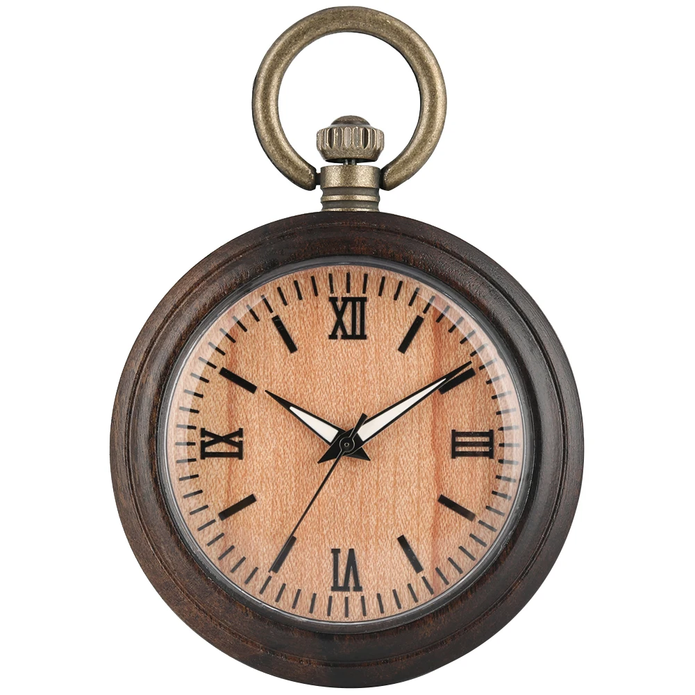 Классические наручные часы Bronz с деревянным карманом, женские кварцовые часы-кулон с цепочкой, мужские подарочные часы relojes de bolsillo para hombr