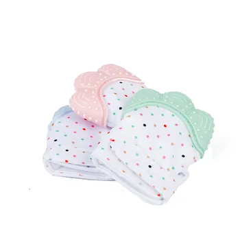 

Baby Silicone Mitts Teething Mitten Glove Sound Teether Newborn Chewable Nursing Mittens Teether Natural stop Sucking Thumb Toy