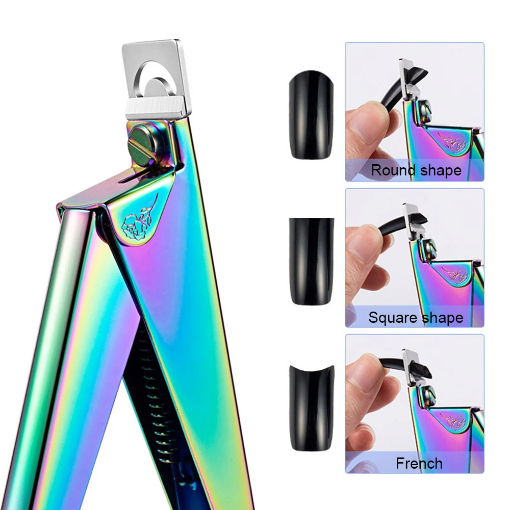Professional U Shaped Fake Acrylic Nail Clippers Straight Edge Nail