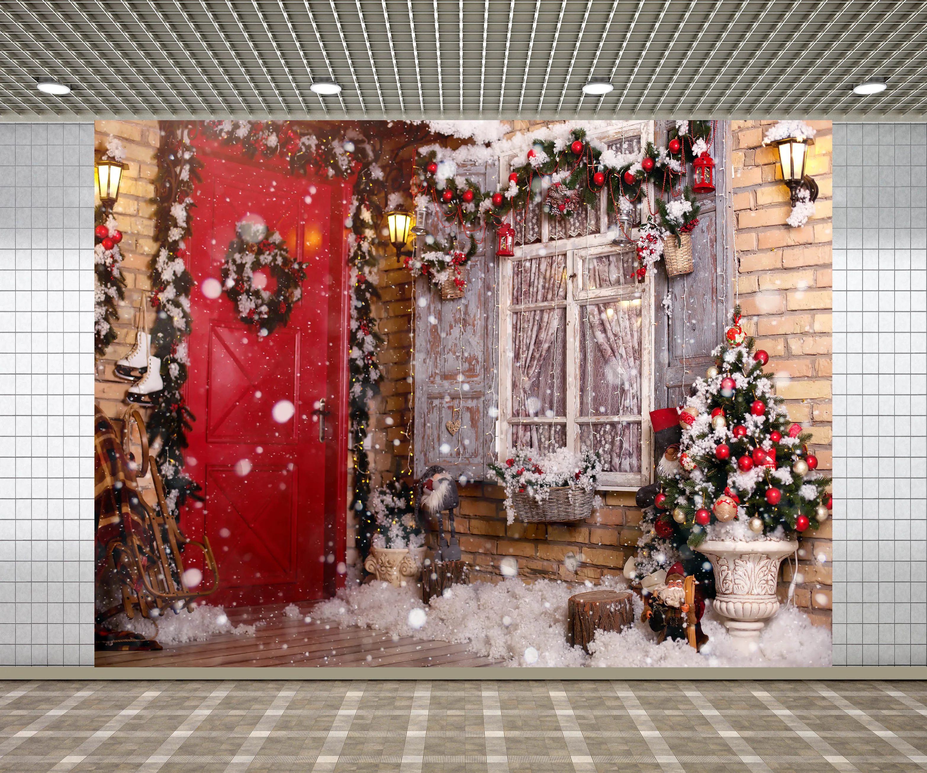 Lyavshi Photography Backdrop Snow Winter House Christmas Tree Party Children New Background Photocall Photo Printed | Электроника
