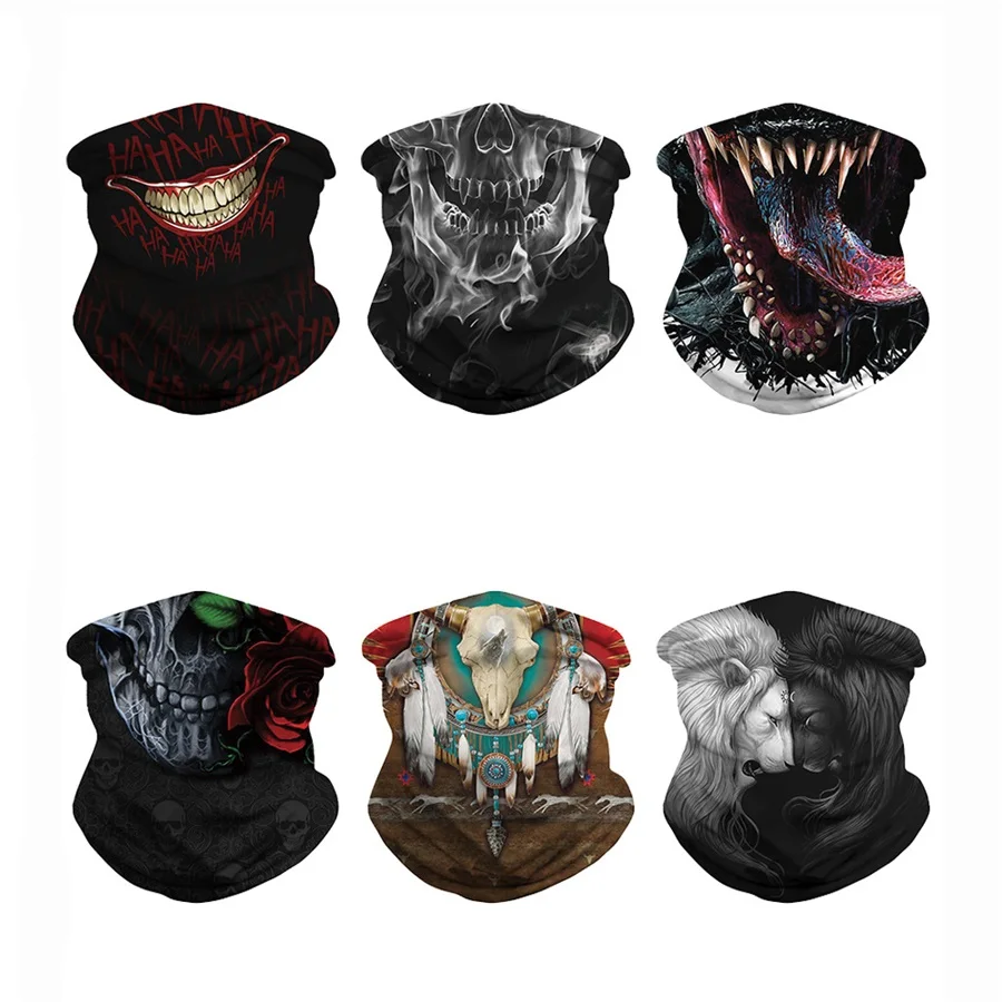

Unisex Bandana Scarf 3D Digital printing Skull Headband Climbing Hiking Neck Scarves Multi Functional Headwear Head Scarf Beanie