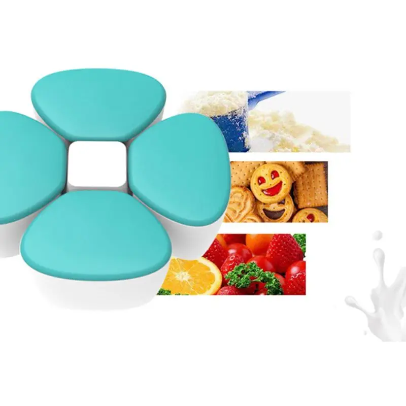 

Baby Milk Powder Formula Dispenser Container Children Portable PP Case for Four-Trellis Storage Flower Shaped Sealed Feed Box
