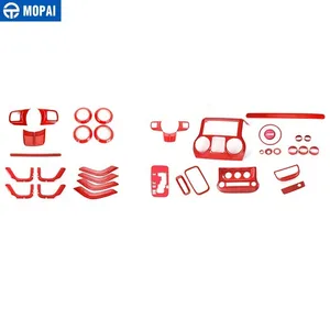 Image 5 - MOPAI Interior Mouldings Red Car Interior Decoration Cover Kit Stickers for Jeep Wrangler JK 2011 2017 Car Accessories Styling