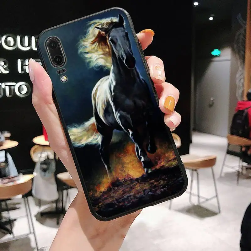 huawei waterproof phone case Horse animal painting pattern Luxury Phone Cover For Huawei P9 P10 P20 P30 Pro Lite smart Mate 10 Lite 20 Y5 Y6 Y7 2018 2019 huawei pu case Cases For Huawei