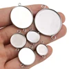 20pcs/lot Fit 6/8/10/12/14/16/18/20/25/30mm Two Holes Hanging Stainless Steel Cameo Cabochon Base Setting for DIY Jewelry Making ► Photo 1/6