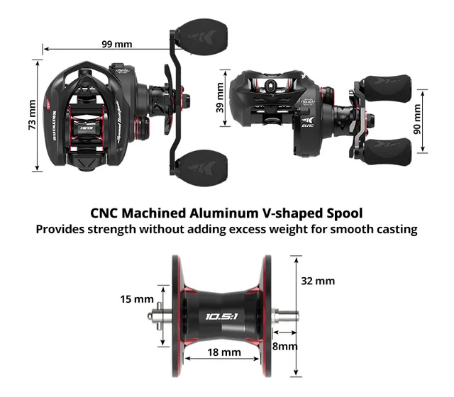 KastKing Speed Demon Elite Fishing Reel, World's Fastest 10.5:1 Gear  Ratio/Deadbolt Baitcasting Reel, 10+1 Shielded Stainless Steel BB, CNC