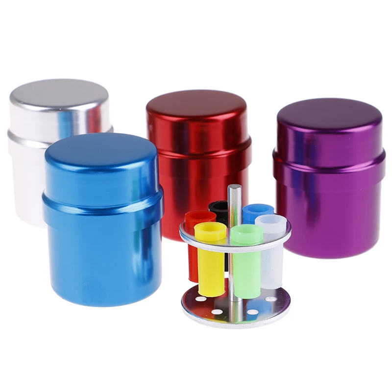 6 Holes Drill Placement Box Dental Bur Sterilization Box Dental Tools Dentist Drill Box Sterilizer Case Disinfection Holder