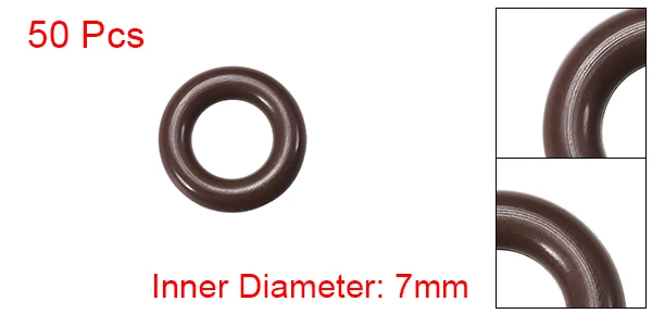 uxcell 50Pcs Fluorine Rubber O Rings Seal Gasket Brown Prevent Leaks in Plumbing Machinery Hydraulic Pneumatic Repairs etc