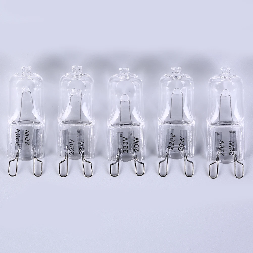 Halogen Bulb Hot G9 Halogen Bulb 20W/40W/60W 220V 2900K 5pcs/lot Dimmable Warm White For Wall Lamp Clear Glass Each With An Inner Box