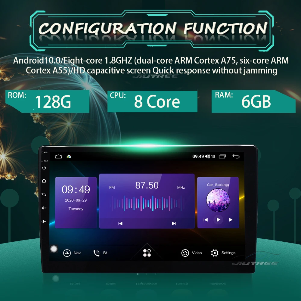 Universal 2Din 6G +128G Carplay Android 10 Car Multimedia GPS Player 9/10inch Touch Screen Head Unit FM Stereo Auto Radio 7862