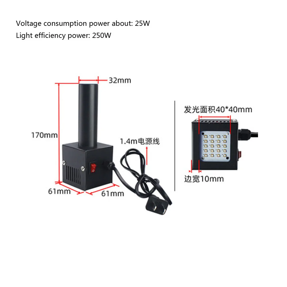 Handheld UV curing lamp 365 portable shadowless glue glue repair circuit board green oil flashlight UV lamp LED