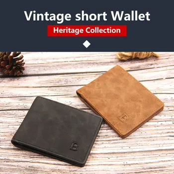 

New Men Wallets Small Money Purses Wallets Thin Wallet with Coin Bag Zipper Wallet Design Dollar Price Top Men Short Vintage PU