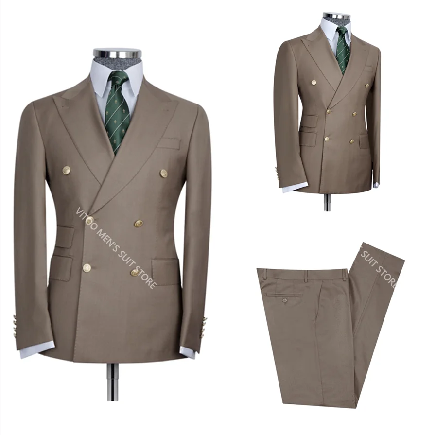

Classic Solid Fashion Men Suits Slim Fit 2 Piece/Tuxedo Blazer With Pants Men'S Clothing/Wedding Groom Best Man Wear Formal Sets