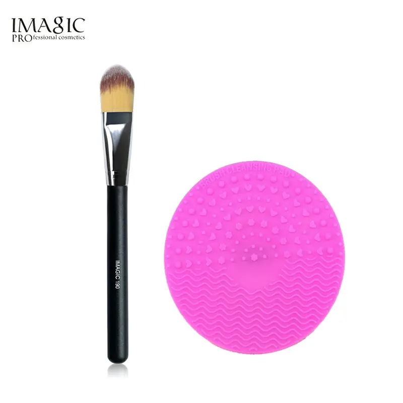

IMAGIC Pro Makeup Brushes Powder Concealer Foundation Brush Cosmetic WoodenBrushes with Brush Cleansing Pad Cosmetics