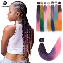 Весна sunshine EZ плетение волос яки прямые предварительно растягивается 20 26 дюймов EZ плетеные Косы плетение низкотемпературное волокно