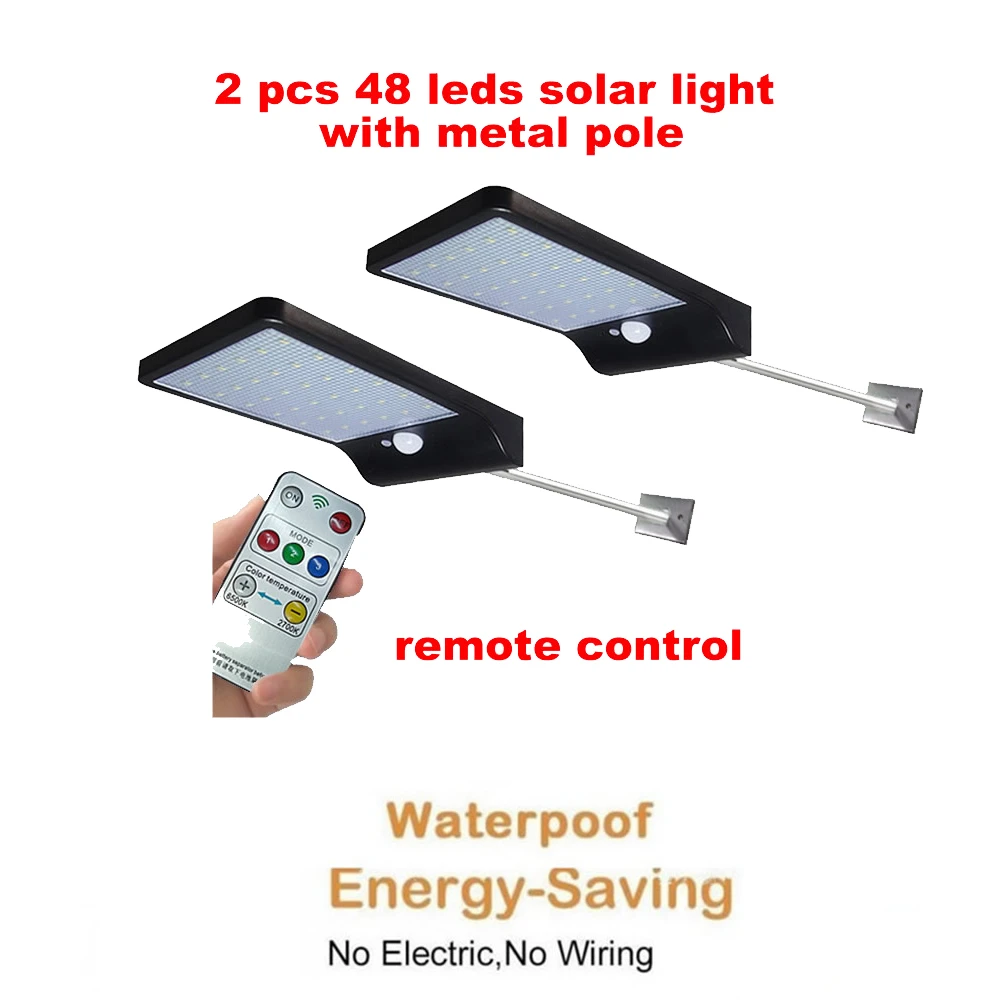 

2/4pcs LED Solar Power Wireless PIR Motion Sensor Wall Light 48 LEDs Waterproof Outdoor Home Garden Street Yard Security lamp se